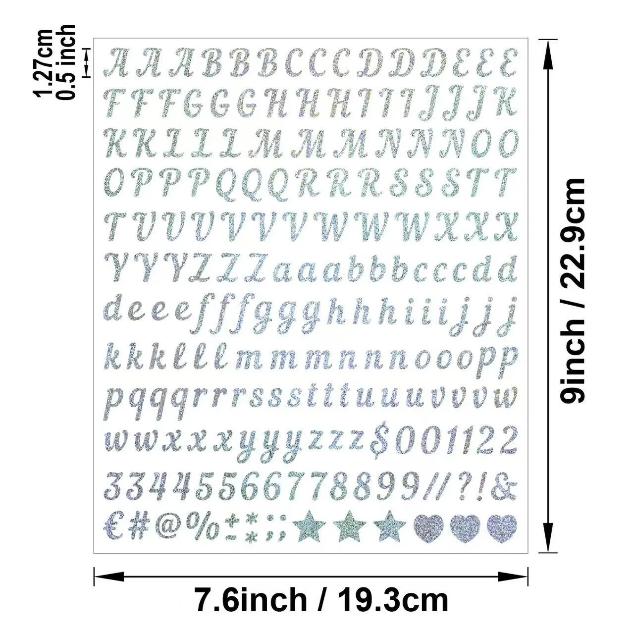 Tähestikuline ja numbriline liivakivist dekoratiivkleebis